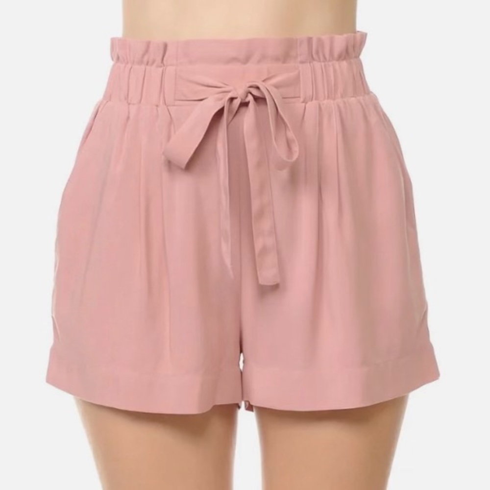 Forever 21 Tie Shorts. Pink. Size S. 100% Rayon material
